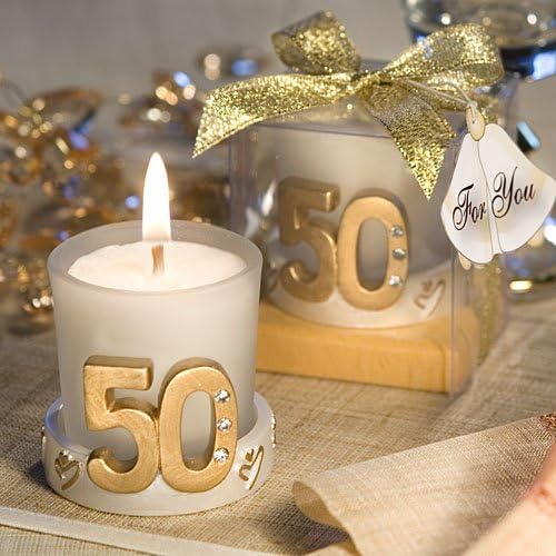 Golden Anniversary Candle Favors, 14