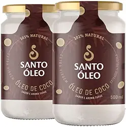 KIT 2 OLEO DE COCO EXTRA VIRGEM PELICULA 500ML SANTO ÓLEO