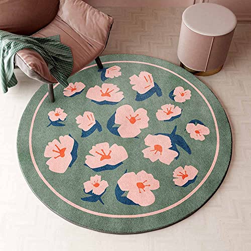 Cartoon ronde tapijt woonkamer vloerkamer kindercomputer tapijt Kinderen kruipen tapijt niet-slip kleed slaapkamer vloerkleed super zachte faux kinderen tapijt dikke ronde baby speelmat,H,Diameter 200cm