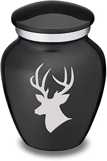 GetUrns Embrace Deer Keepsake Cremation Urn (Charcoal)
