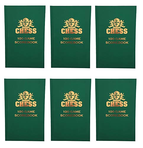 WE Games Chess Scorebook & Notation Pad - Green Hardcover - Bulk Pack - Includes 6 Books