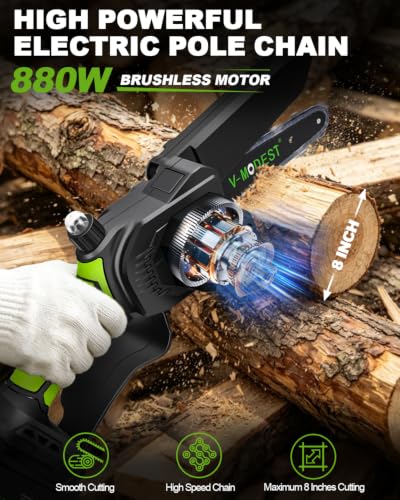 Image of 4-in-1 Cordless Pole Saw&Electric Pruning Shear, 8 inch 15Ft Reach, 2 Batteries