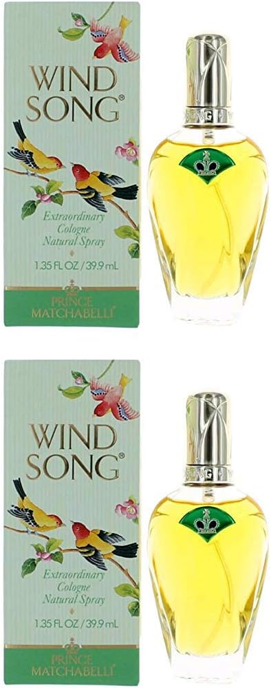 YuanKanJu Set of 2 Prince MATCHABELLI Wind Song by Prince Matchabelli for Women Cologne Spray 1.35 oz (2 Pack)