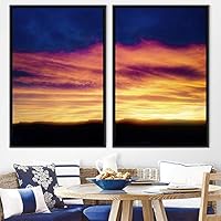 2 Piece Framed Canvas Wall Art Sunset in The Mountains Canvas Prints Home Artwork Decoration for Living Room,Bedroom - 16