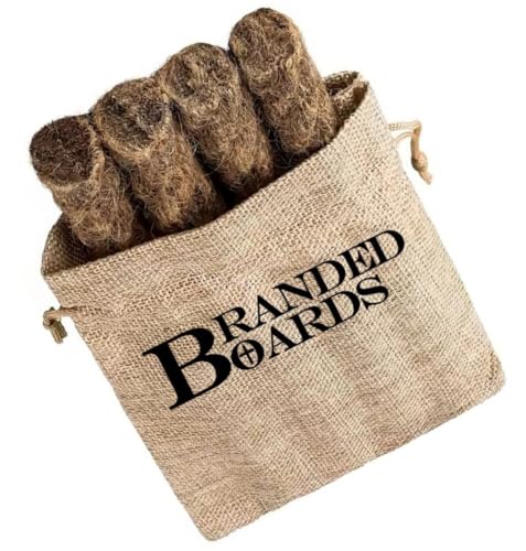 Branded Boards Bushcraft Survival Waxed Fat Jute Rope Fire Tinder and Burlap Bag. (Waxed Jute Fat Rope 4-Pack)