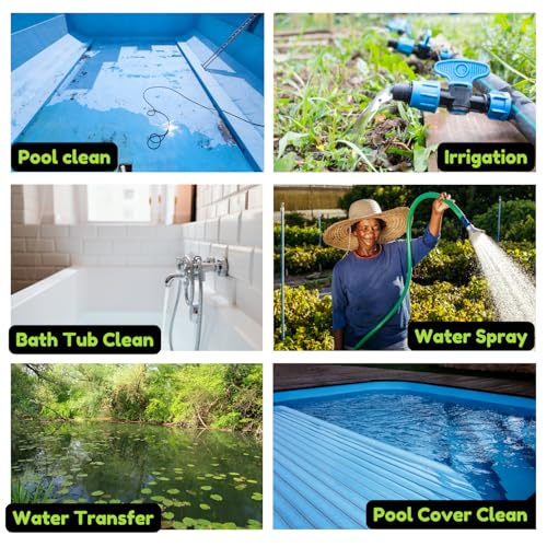 Image of Sump Pump, Submersible Water Pump With 10ft Water Hose Kit, Submersible Pump For Pool Draining, Utility Pump Submersible For Hot Tub Water Removal, 25ft Power Cord, 2300GPH, 1 /2 HP