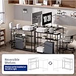 Pamray 43 Inch L Shaped Computer Desk with Reversible Side Storage Shelves, Small Corner Desk for Small Space Home Office,Writing Study Table Gaming PC Desk for Bedroom,Black - Image 5