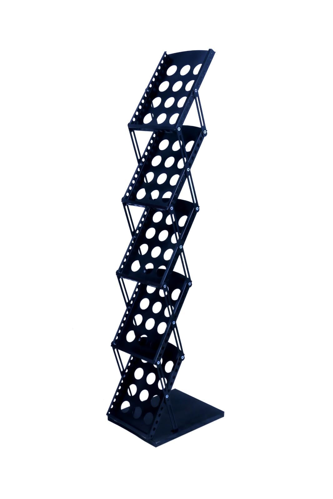 A4 iron Portable Freestanding Magazine Rack, Metal Zigzag Catalogue/Magazine,Literature Stand Rack