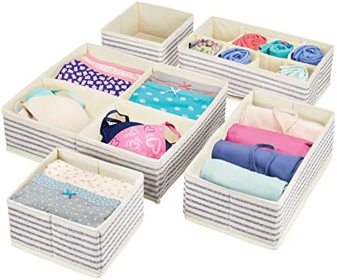 Amazon.com: mDesign Fabric Drawer Organizer Bins, Kids/Baby Nursery ...