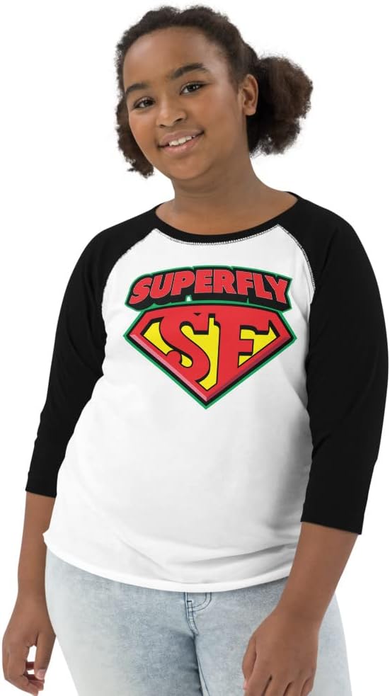 Super Fly Youth Baseball Shirt fro Boys and Girls Preteen School Age