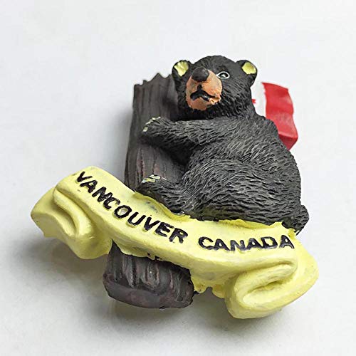 Imán decorativo de oso 3D para refrigerador Vancouver Canadá miniatura 4