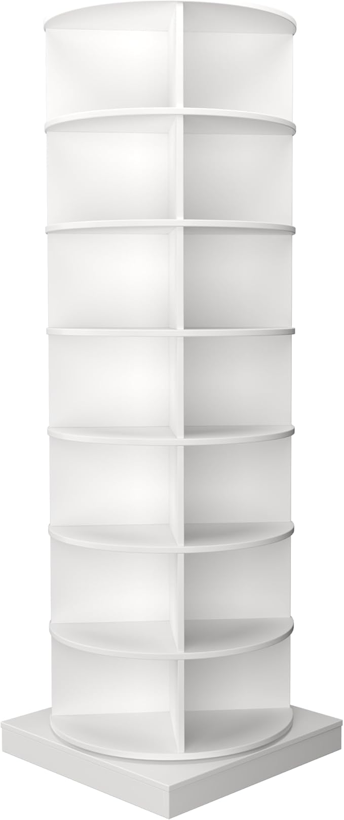 Rotating Shoe Rack, 7-Tiers Storage Shoe Rack Tower, Free Standing 360°Shoe Storage Organizer Shoe Rack for Entryway Living Room Hallway (White, 7-Tiers)