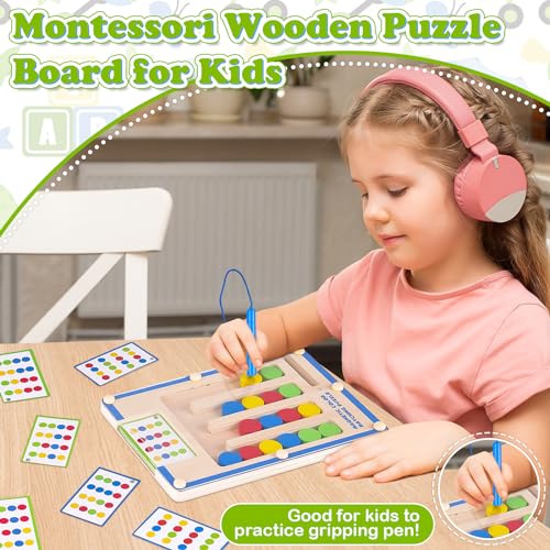 Kids Montessori Magnetic Wooden Toys: 3 4 5 6 7 Year Old Birthday Gift for Boys Girls Age 4-7 Preschool Educational Learning Activities Toy Sensory Autistic Puzzle Maze Game Present for Toddlers - Image 3