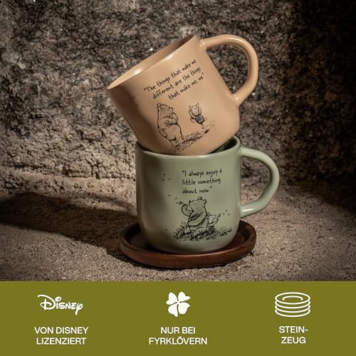 Winnie Puuh Kaffeetasse Disney, 300 ml, Steinzeug, Spülmaschinenfest, Seidenmatte Glasur, inkl. Geschenkbox, Aprikose – Bild 3