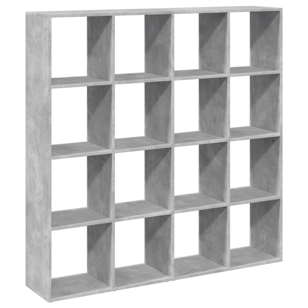 vidaXL Libreria Grigio Cemento 137,5x29x137,5 cm in Legno Multistrato, Mobile Contenitore, scaffale portaoggetti, vetrina, scaffale, scaffalatura