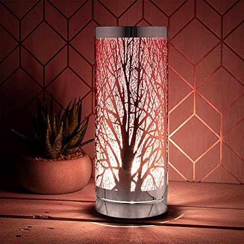 L&P Home & Gifts Desire Aroma melt Oil Aromatherapy Wax Touch lamp. Fragrance Burner for Home/Bedroom/Living Room/Office/Gym. Tree Design in Pink, Multicolour, 10X10X26CM Cover