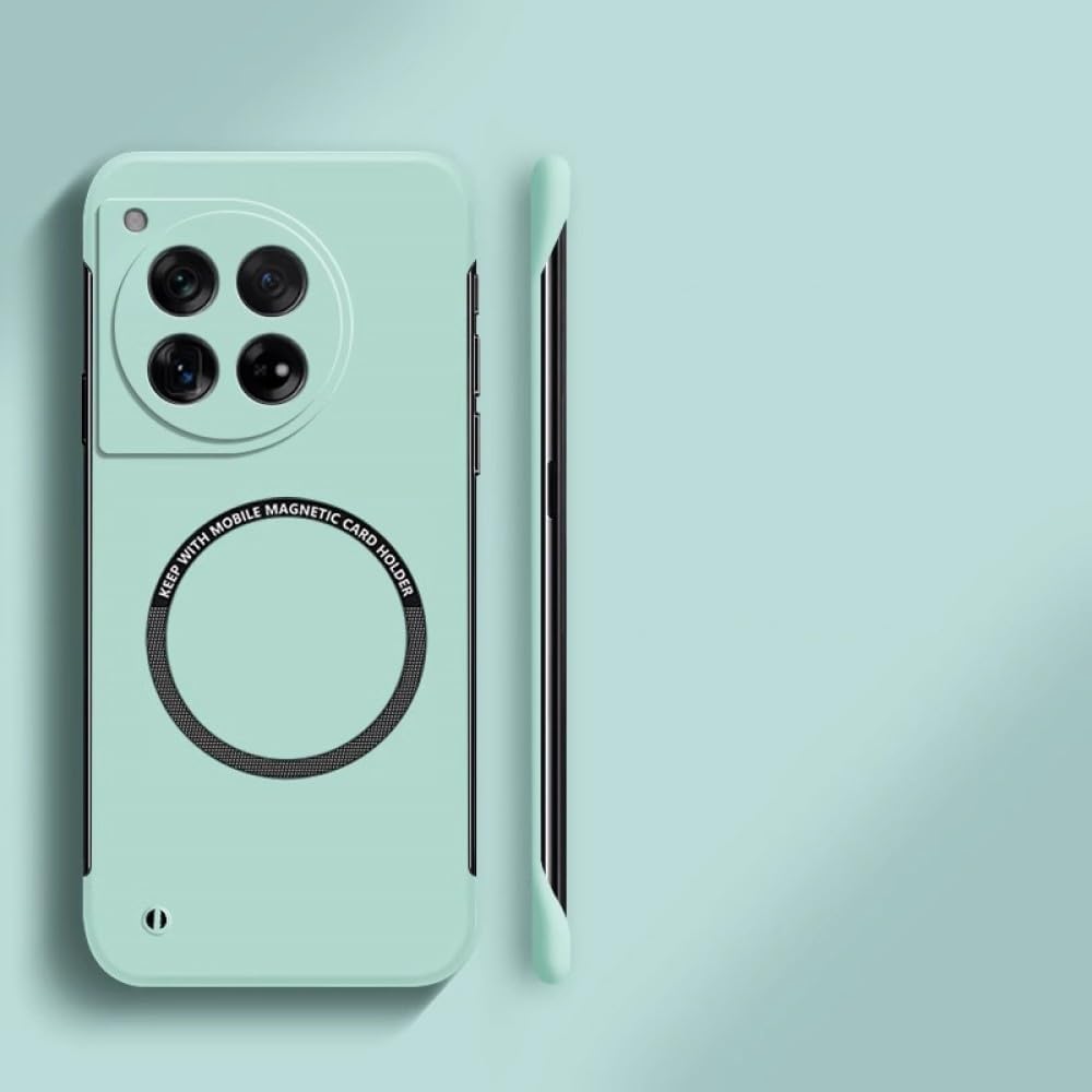 Ultra Thin Hard PC Magnetic Frameless Phone Case for Oneplus 12 12R 11 11R 10T 10R 10 Pro Matte Color Solid Cover,Mint,Oneplus 11R