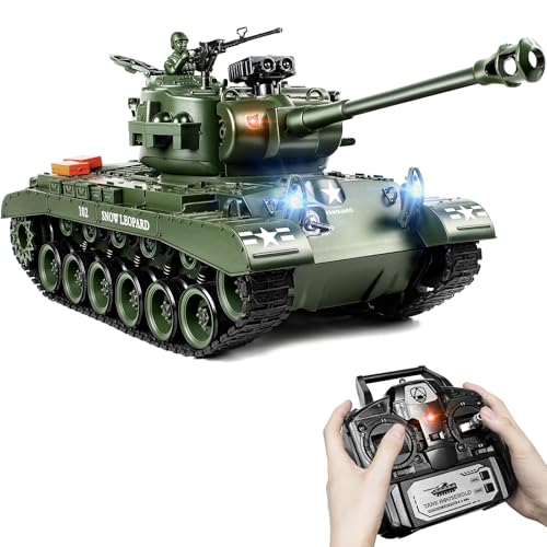 Tanque Control Remoto 2.4Ghz US M26 Pershing RC 1/18   Teledirigido con Disparo, Sonido y Humo   Juguete Modelo para Niños