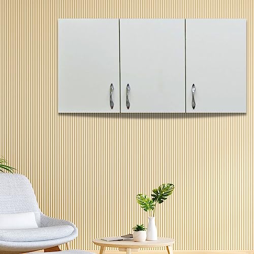 Image of SPECIALITY PANELS Wall Mounted Multipurpose Storage Cabinet with Door & Adjustable Shelves | Wooden Wall Organizer for Home Space Saving Storage Unit Termite Resistant | DIY Assembly (3 Door)