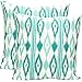 TRESMESTRES Fundas de Cojines Decorativos para Sofa - Cojines Cama Ikat para Decoración Habitación - Funda Cojin 40x40 cm, 2 Pack, Turquesas