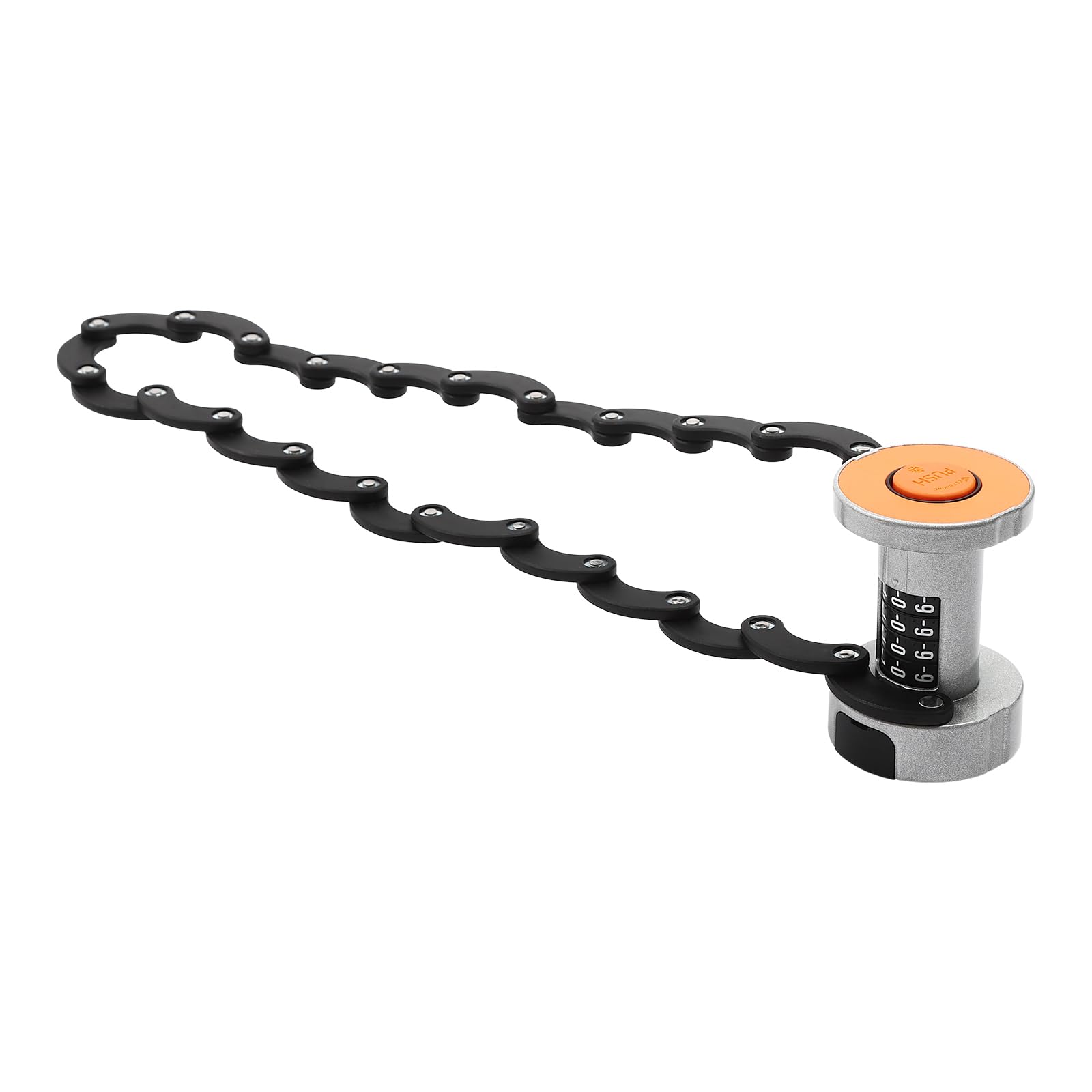 Lucchetto pieghevole per bicicletta, 88 cm, con 2 chiavi per mountain bike, bici da corsa, garage (nero)