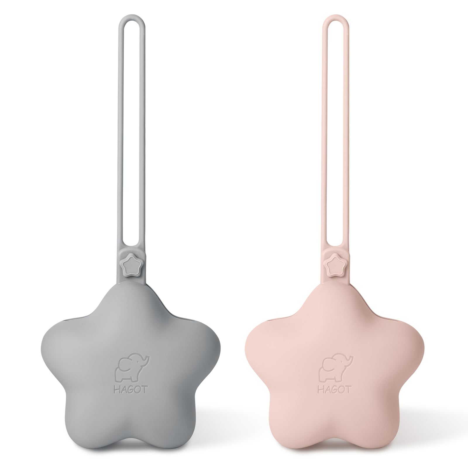 HAGOT 2 Pack Silicone Dummy Holder, Universal Pacifier Case for Travel & Home