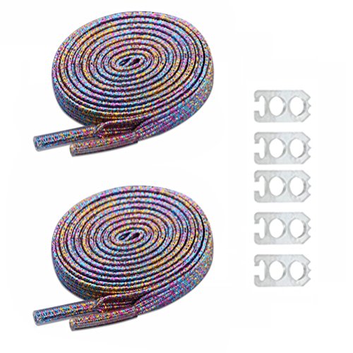 D&D DD Brillar Elasticos Cordones, Plana Un tamaño para Todos Unisexo No Hay Necesidad de Atar Los Cordones de Los Zapatos para Niños Adultos