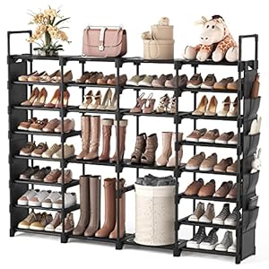 VTRIN Large Shoe Rack Organizer tall metal shoe rack for Entryway Holds 62-66 Pairs 8 Tiers Space Saving Shoe Shelf…