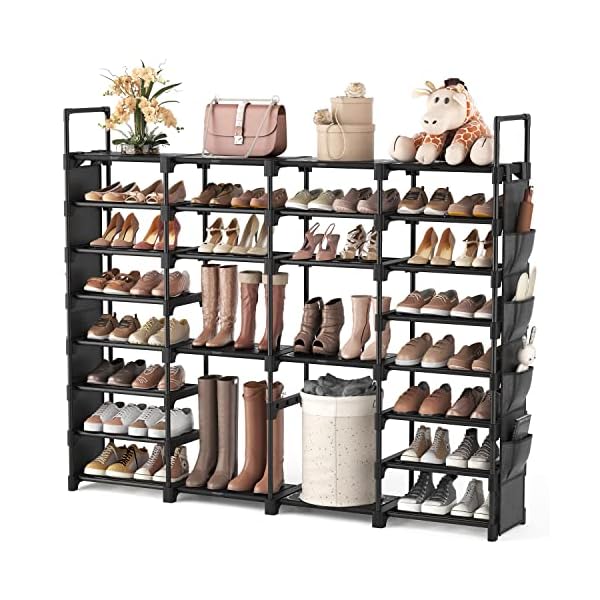VTRIN Large Shoe Rack Organizer tall metal shoe rack for Entryway Holds 62-66 Pairs 8 Tiers Space Saving Shoe Shelf…