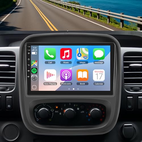 Autoradio 2G+64G pour Opel Vivaro B/pour Renault Trafic/pour Fiat Talento/pour Nissan NV300 - sans Fil Carplay&Android Auto, écran Tactile 9