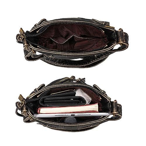 Image of Montana West Crossbody Bag for Women Multi Pocket Shoulder Medium Travel Purses Ultra Soft Washed Leather