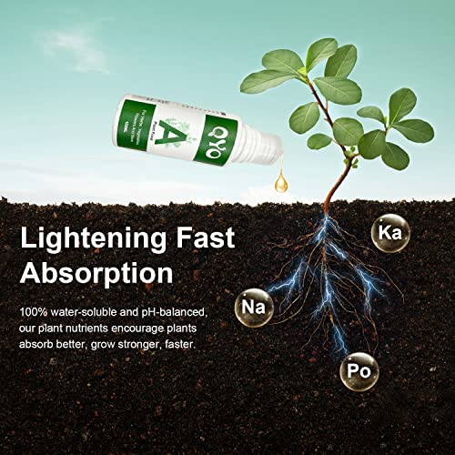 Plant Food Hydroponic Nutrients Supplies: Hydroponics Growing System QYO Base A & B Nutrients, Hydroponic Fertilizer for Any Hydroponics System - Indoor Herb Garden Plants Accessories(Total 200ml) - Image 6