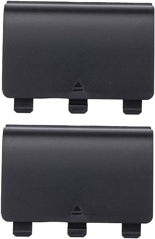 2X Battery Cover Door for Xbox One Controller, Battery Back Shell Repair Part Compatible with Xbox One, One S, One X Wireless Controller (Black)