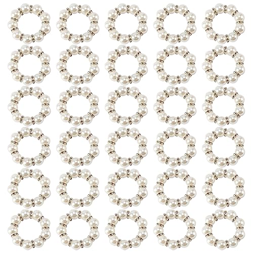 Hkztuy 17142071247302 30Pcs Pearl Napkin Rings thumb #8