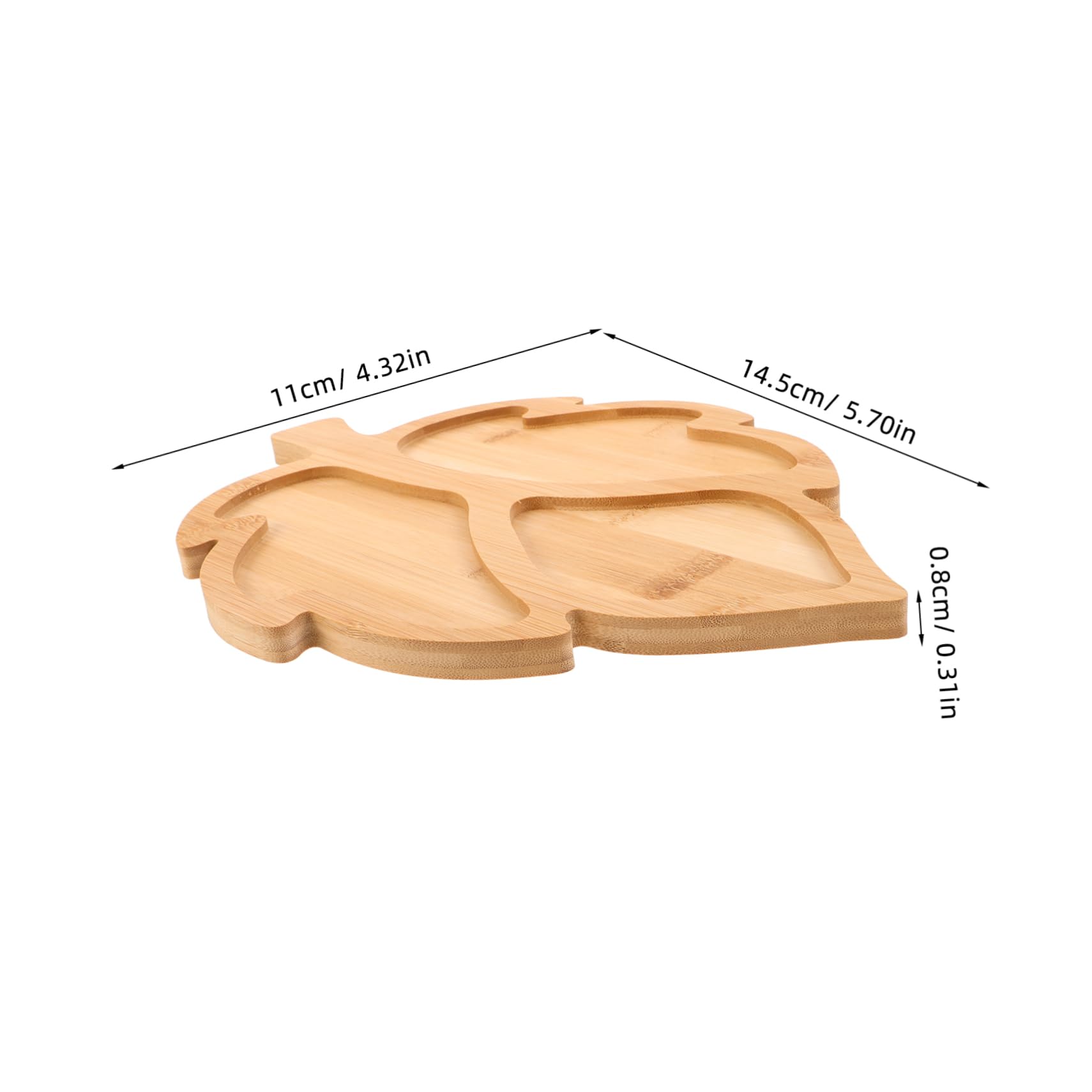 DECHOUS Plateau Feuille en Bois pour Charcuterie, Compartiments Séparés
