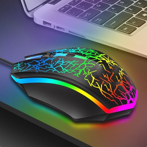 Wired Gaming Mouse with RGB Lighting, Ergonomic Grip & USB...
