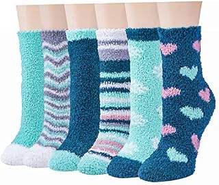 RedMaple Winter Fluffy Socks for Women and Girls - Warm Soft Fuzzy Thick Crew Socks for Casual Home Sleeping