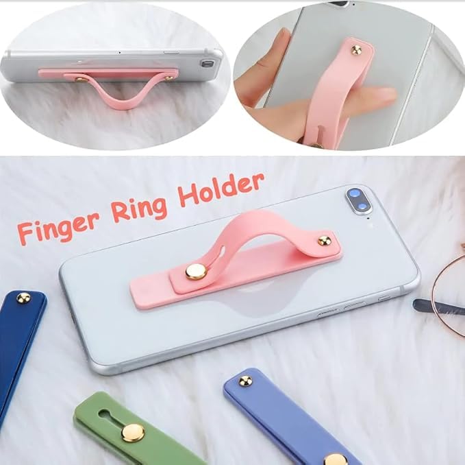 Image of Phone Grip Holder Portable Telescopic Finger Strap Bracket Phone Loop Finger Kickstand for Universal Phone Charms Pack of 1 Multicolor