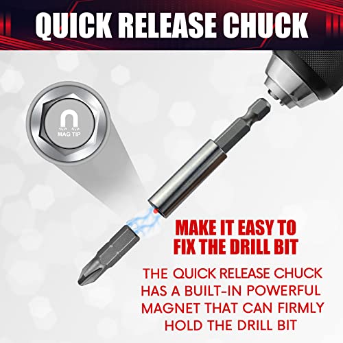 Wesleydrill Screwdriver Bit Set,55 Pcs Impact Driver Bit Set,Nut Driver And Adapter,Fit For Wood/Metal/Cement/Home Repair #TOP2