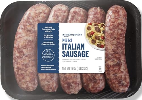 Amazon Grocery, Mild Italian Sausage, 19 Oz, Frozen