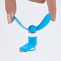 Vista 3 de Mini ventilador de teléfono celular, 6 paquetes de ventiladores 2 en 1 para teléfonos móviles compatibles con iPhone/iPad/Android Smartphone/Tablet