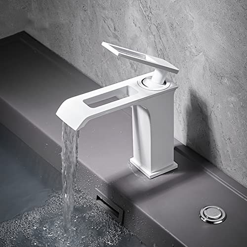 Robinet de lavabo cascade chrome MOCHAMIK mitigeur monotrou salle de bain