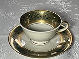 edelstein bavaria porzellan wert mit vergoldetem grünem Motiv Generic Trettau Bavaria Porzellan Tee-Kaffegedeck, mit vergoldetem grünem Motiv