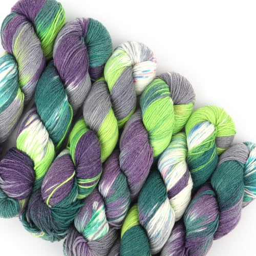 Image of Katech 6 Pack Wool Yarn for Crocheting-Sock Yarn for Knitting Green-Gray
