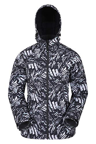 Preisvergleich Produktbild Mountain Warehouse Exodus Wasserabweisende Softshell-Damenjacke - atmungsaktive Regenjacke, länger im Rücken - großartig zum Spazierengehen, Reisen, Wandern, Frühling Monochrome 40