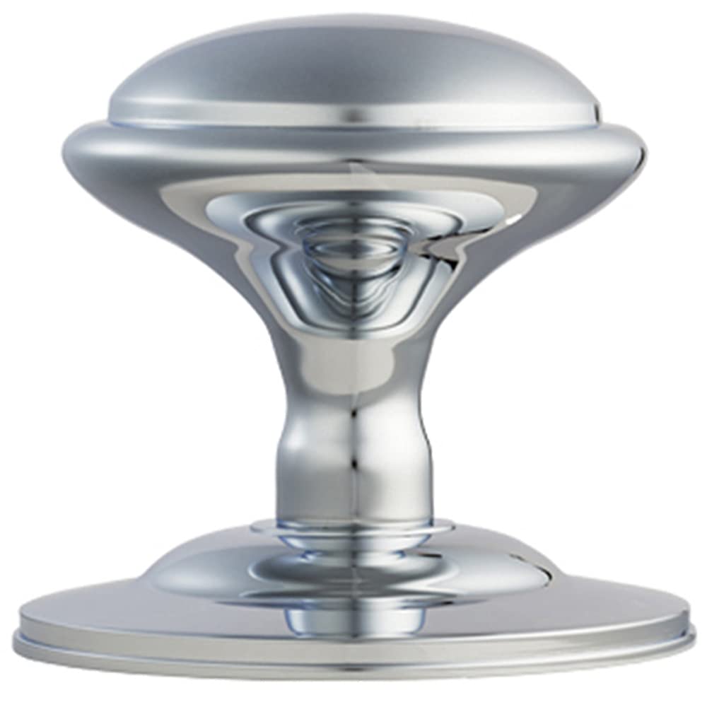 Round Victorian Centre Door Knob - Polished Chrome - 85mm Rose Outdoor Handle | Large Centre Door Knob for Front Doors - External Pull Door Knob - Decorative Weatherproof External Handle