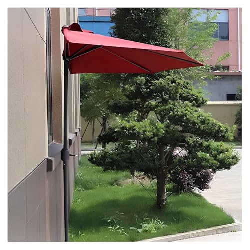 Demi-parasol manivelle 2,7 m pare-soleil résistant à l'eau pour balcon - 2