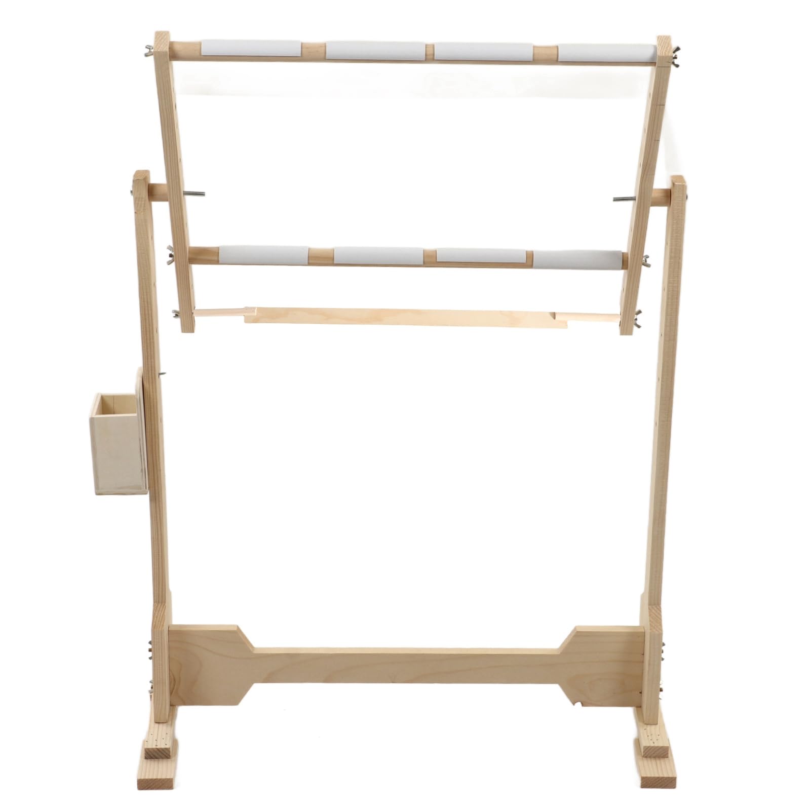 Soporte de Suelo para Bordado con Marcos de Madera Ajustables, Juntas de Bloqueo Antideslizantes, Altura Ajustable, Soporte de 32 Quilates con Material de Madera de Pino