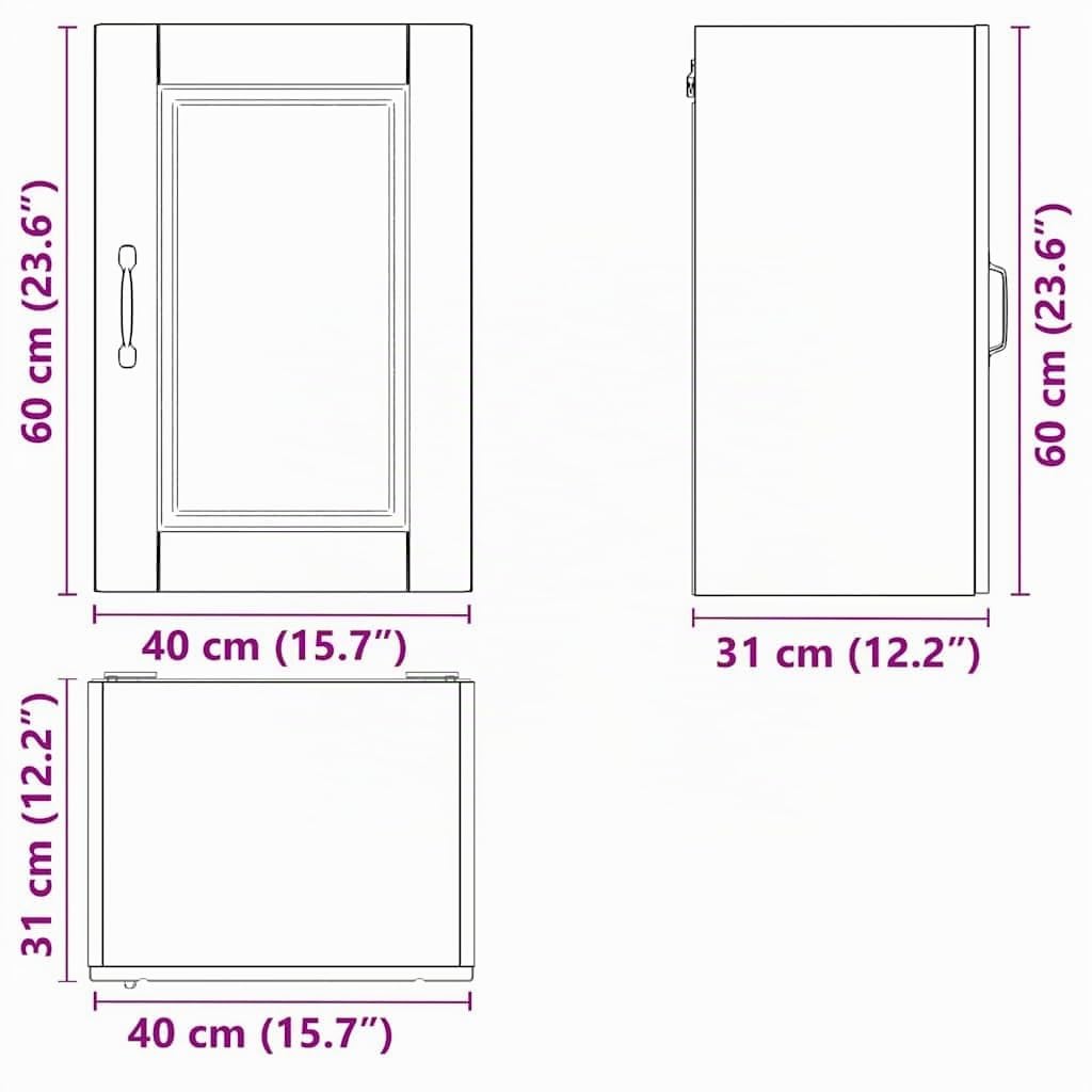 vidaXL Armoire Murale de Cuisine Porto Noir Bois d'ingénierie