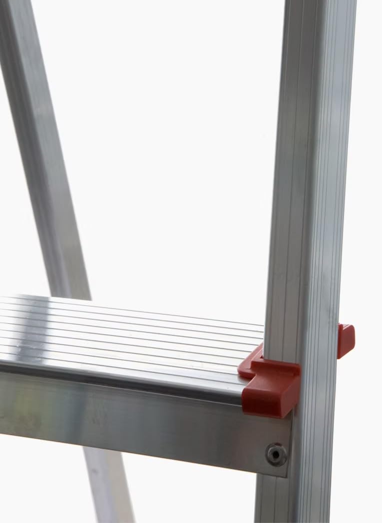 Scala In Alluminio Pieghevole da 3 fino a 8 Gradini | Scaletta Domestica E Professionale Certificata EN 131 | Made In Italy | Portata Massima 150 Kg (3 Gradini)